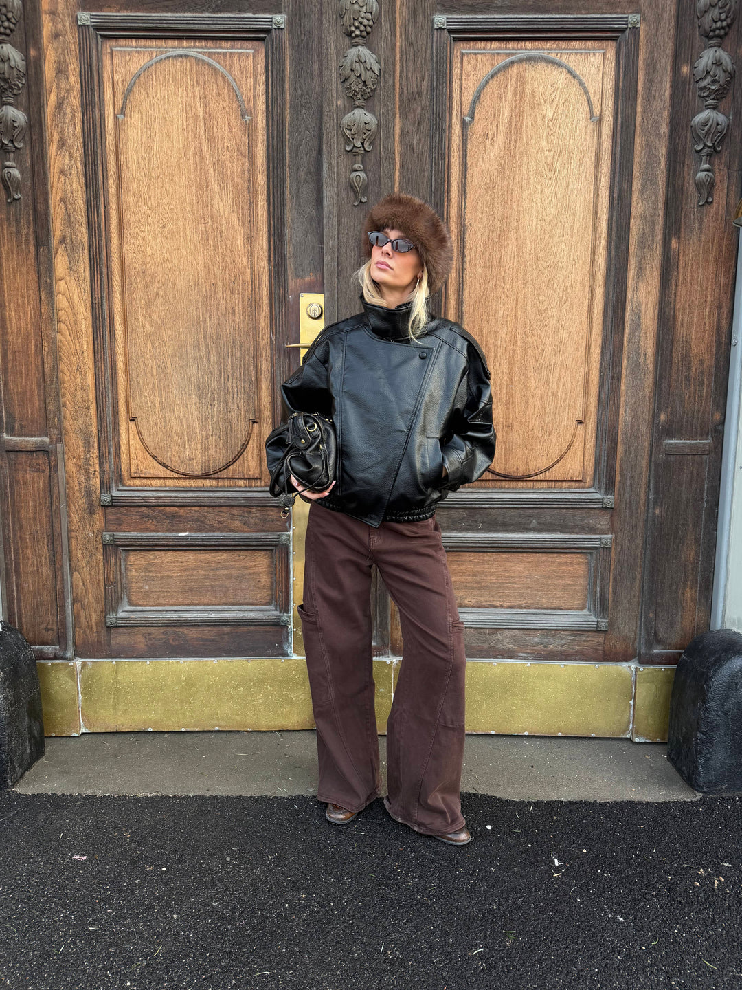 Linea Pu High Neck Jacket - Black