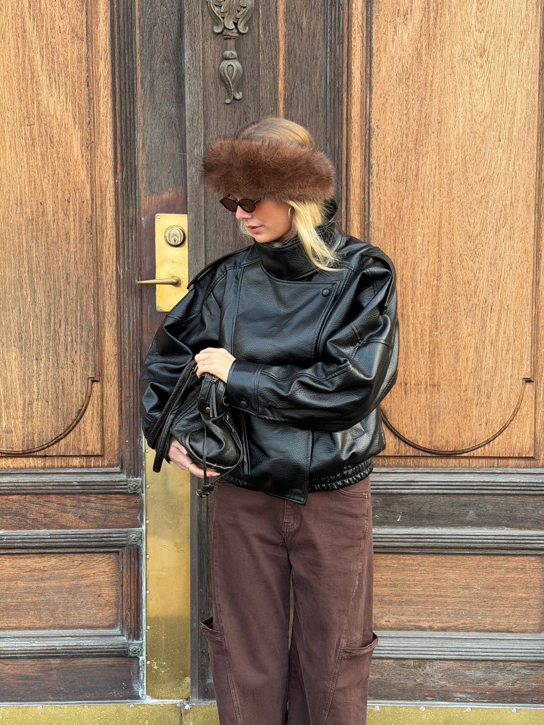 Linea Pu High Neck Jacket - Black