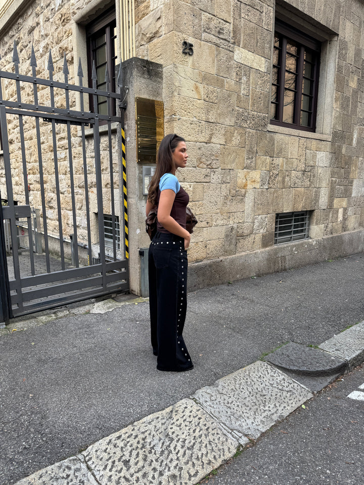 Gyda studded loose jeans - Black