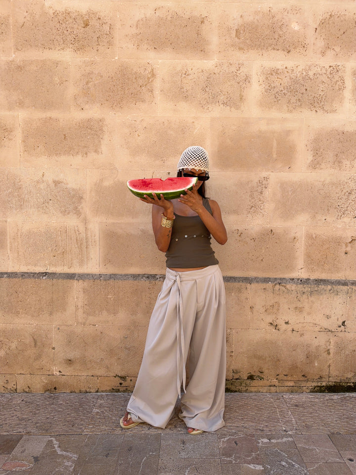 Malva belted suit pants - Light taupe