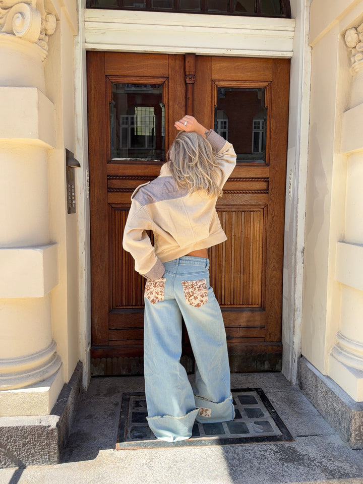 Isla fold up baggy jeans - Light blue