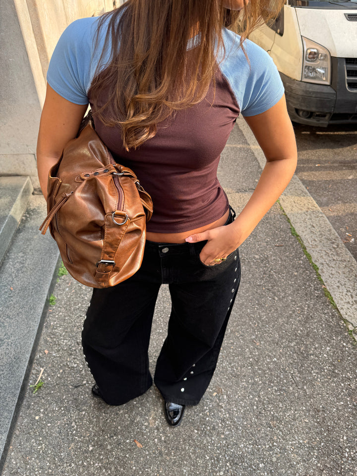 Gyda studded loose jeans - Black