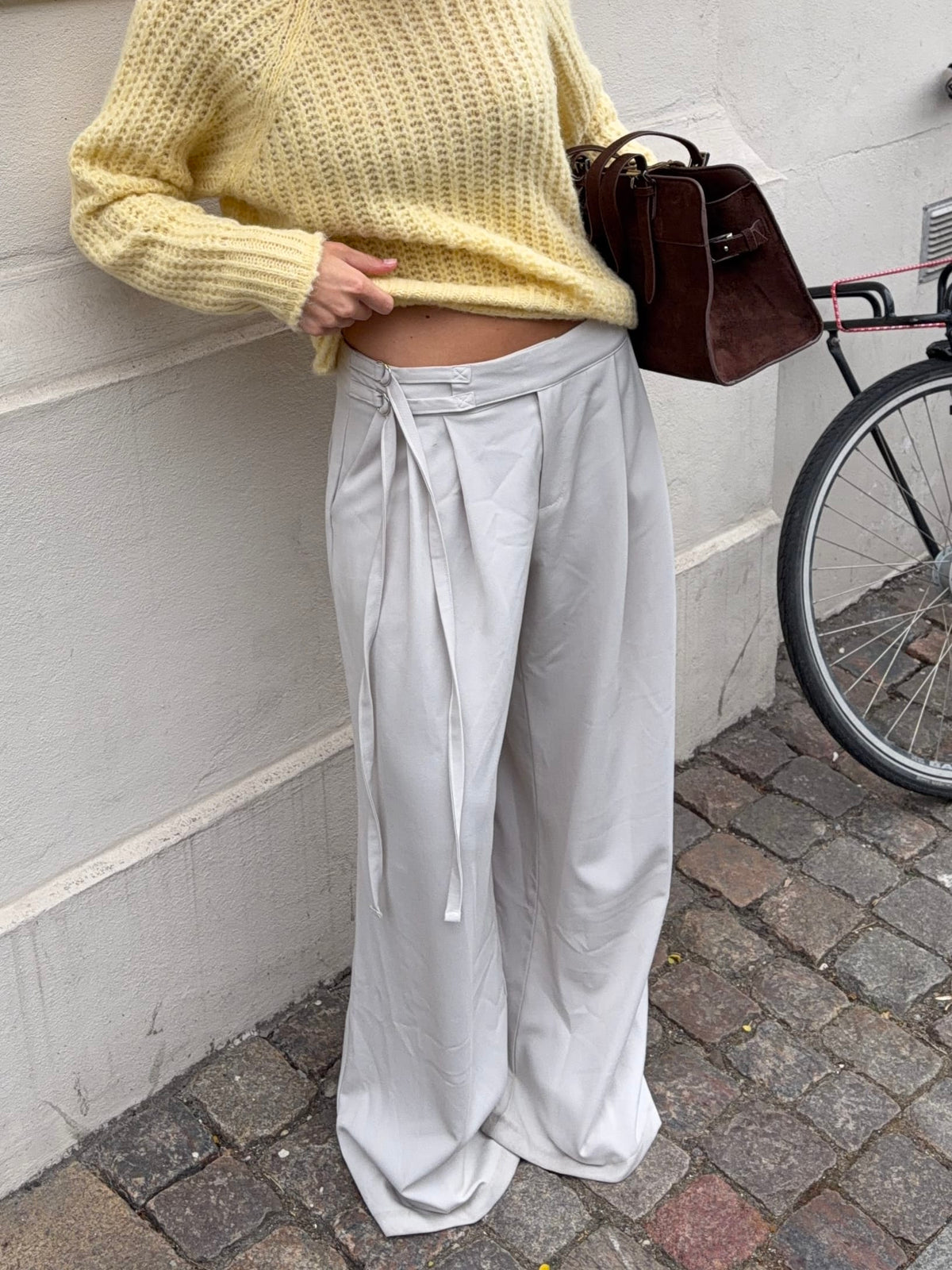 Malva Belted Suit Pants Taupe