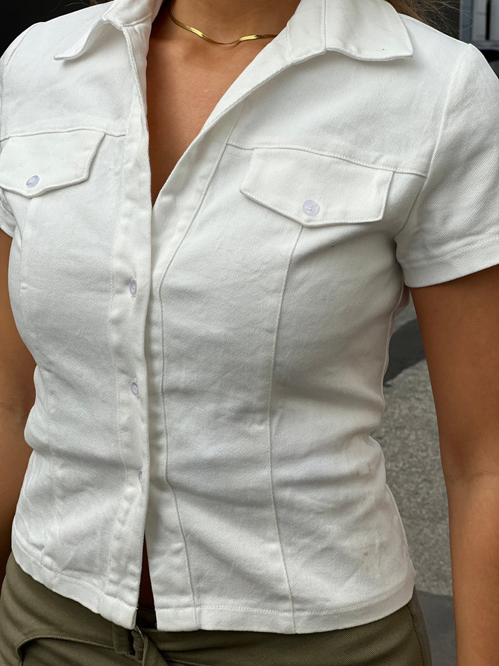 Elara fitted top - White