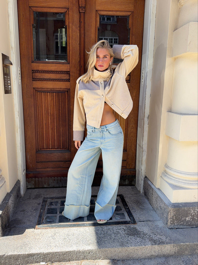 Isla fold up baggy jeans - Light blue
