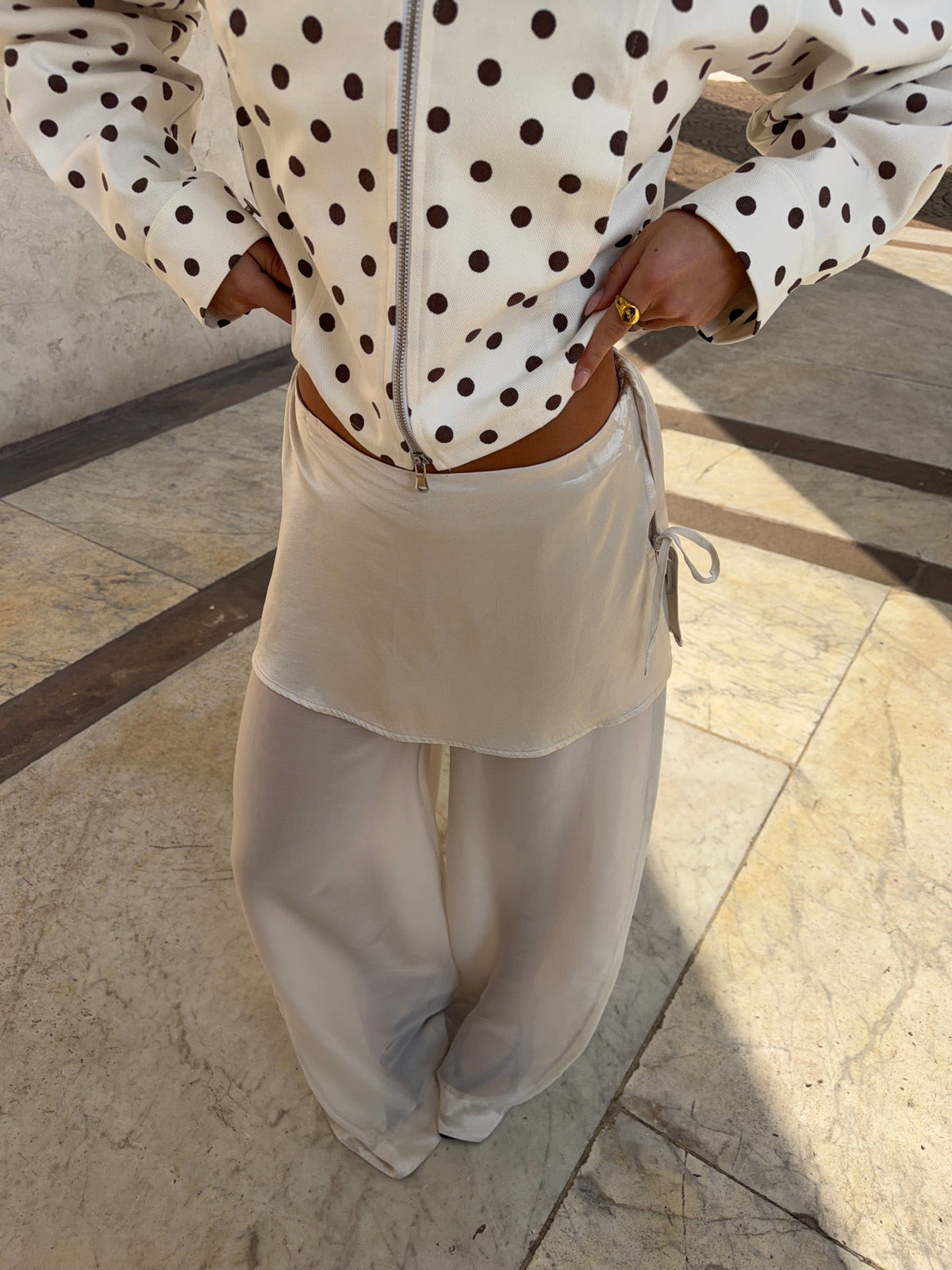 Gaia Mesh Pants Cream
