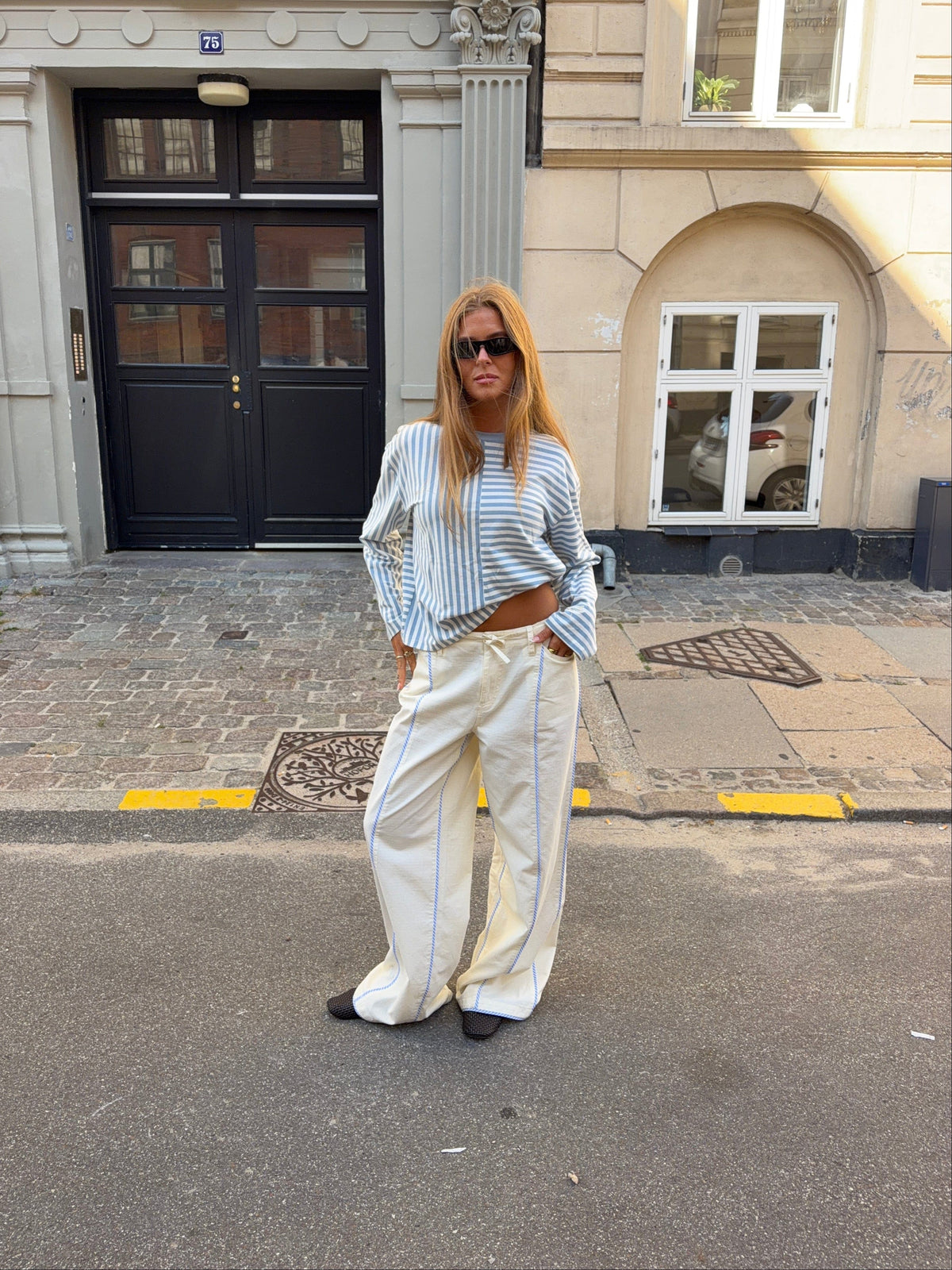 Jua Striped Pants Cream