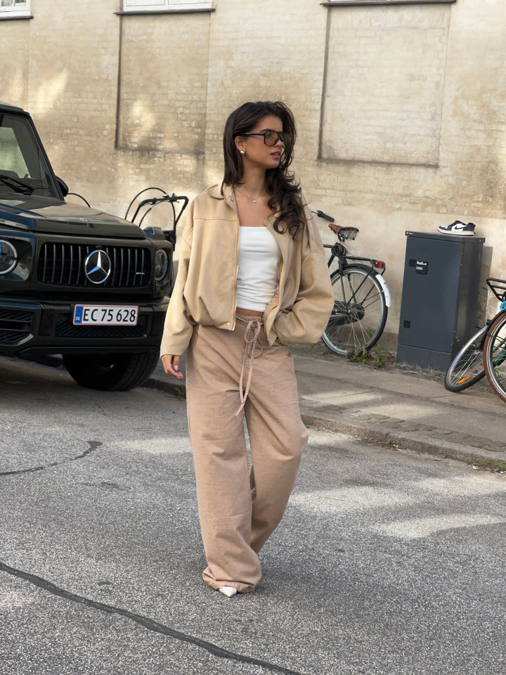 Arlinda suede bomber jacket - Beige