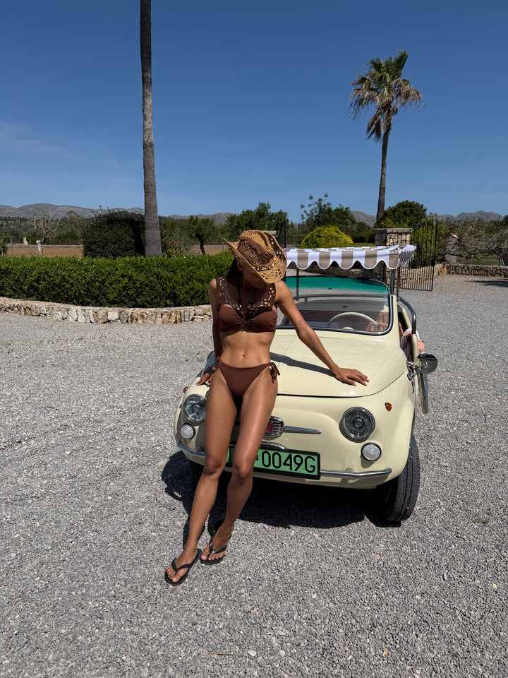 Kenya bandeau bikini top - Dark brown