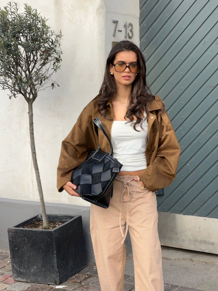 Arlinda suede bomber jacket - Dark brown