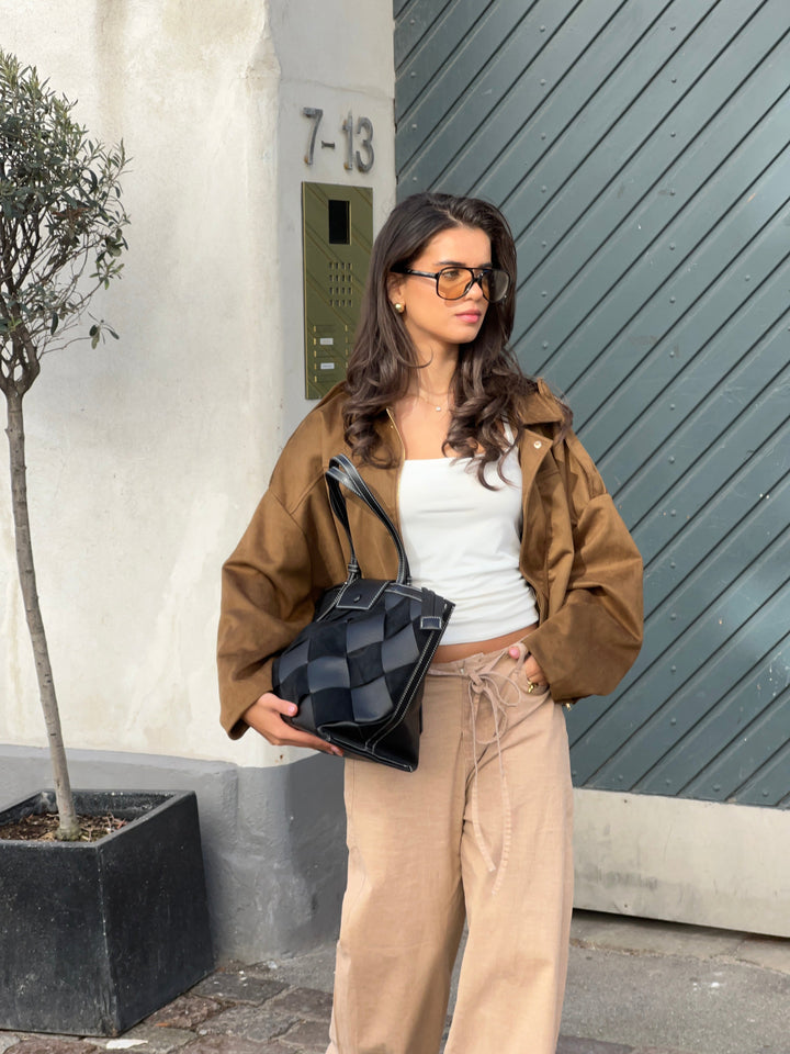 Arlinda suede bomber jacket - Dark brown