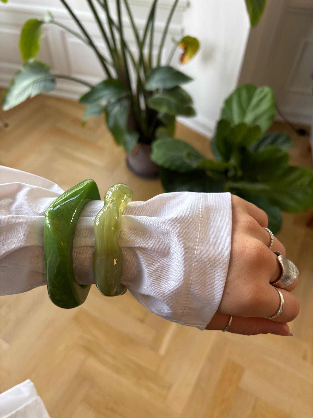 Ina Wave Bracelet Lime Green