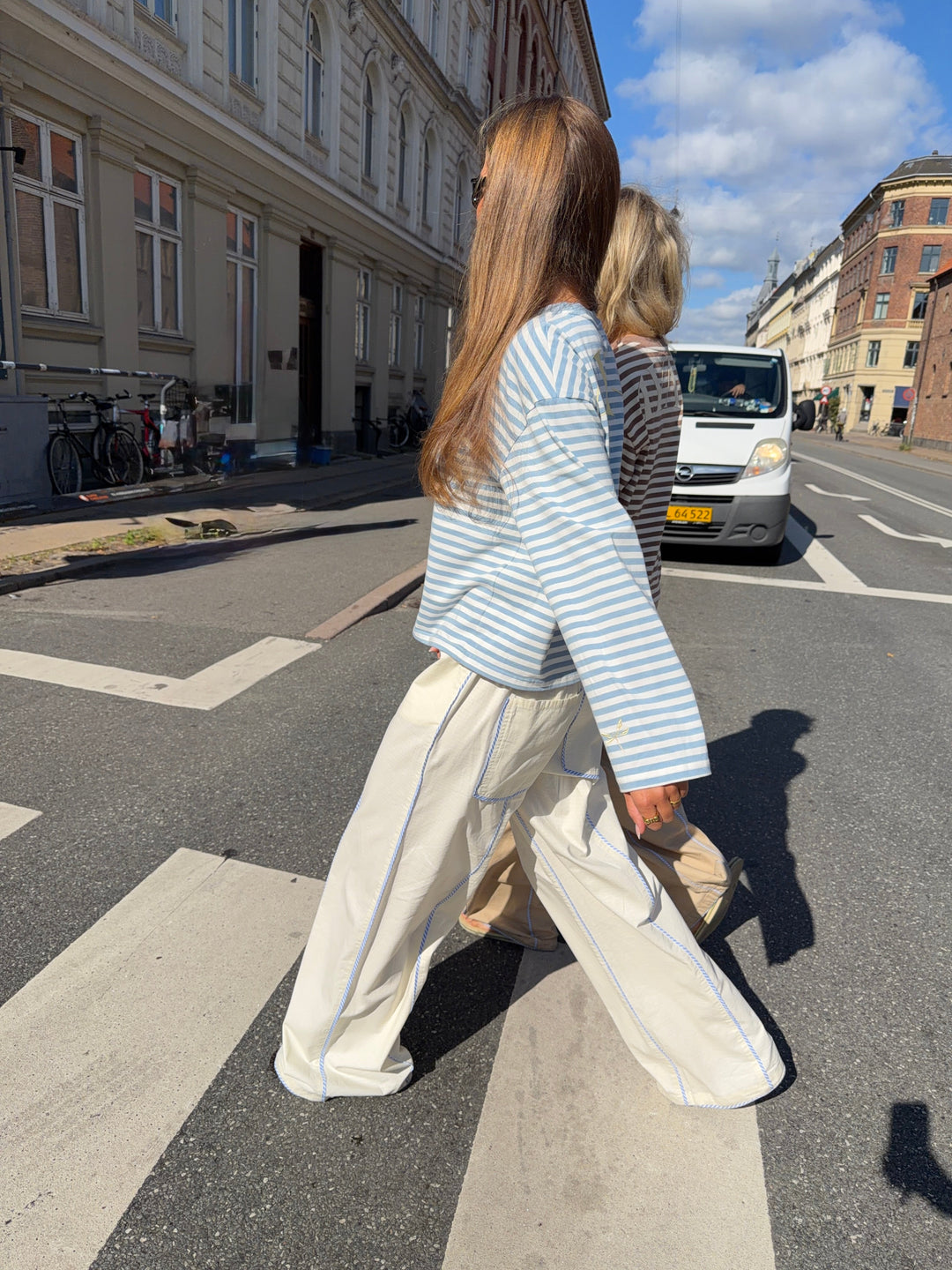 Jua stripe detail baggy pants - Cream white