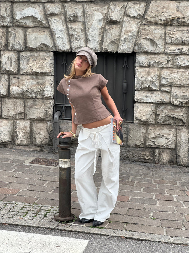 Elara baggy pants - White