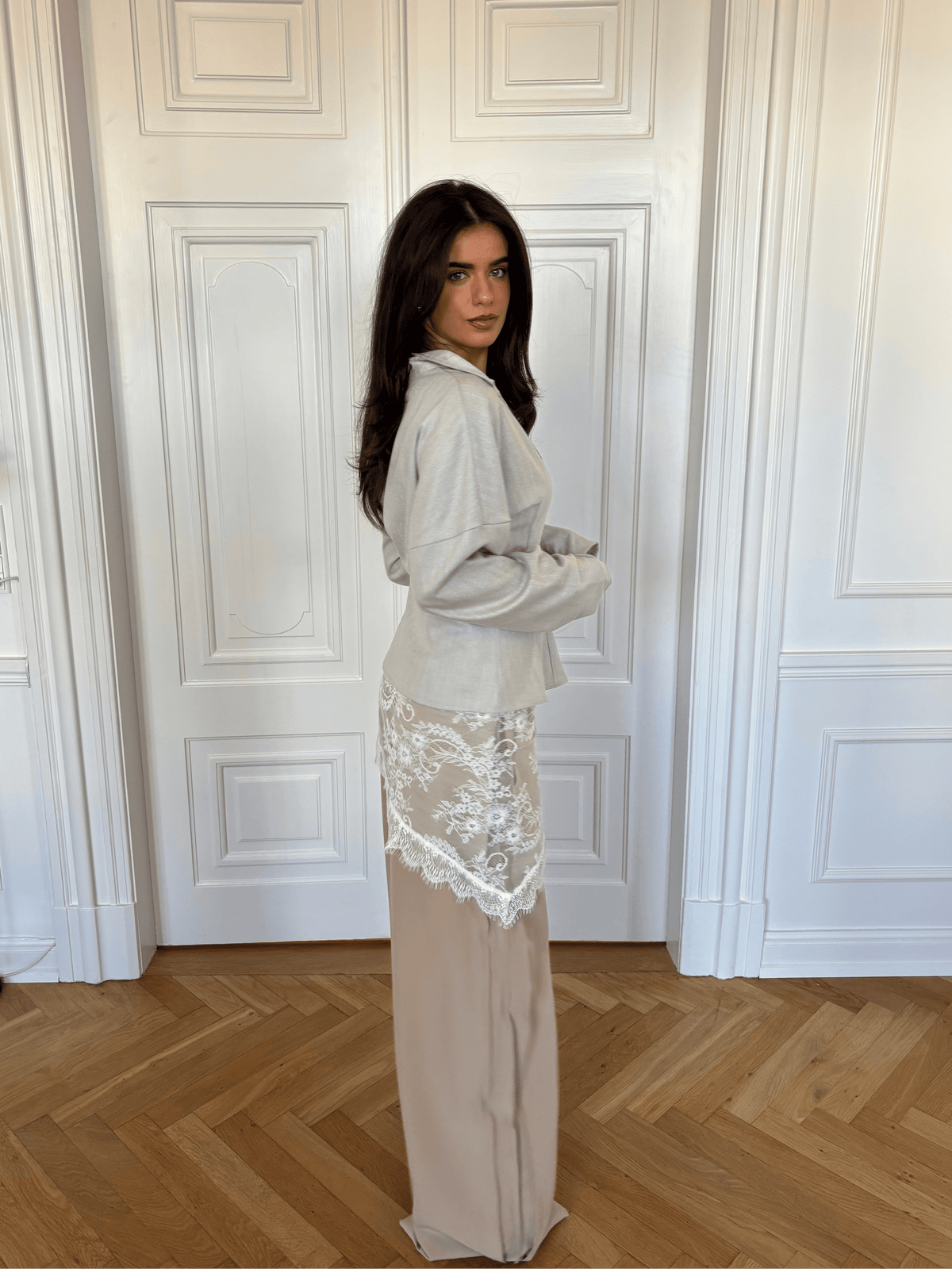 Naja Lace Skirt White