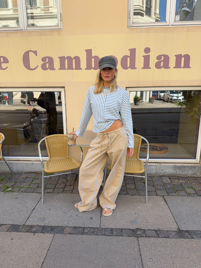 Jua stripe detail baggy pants - Beige