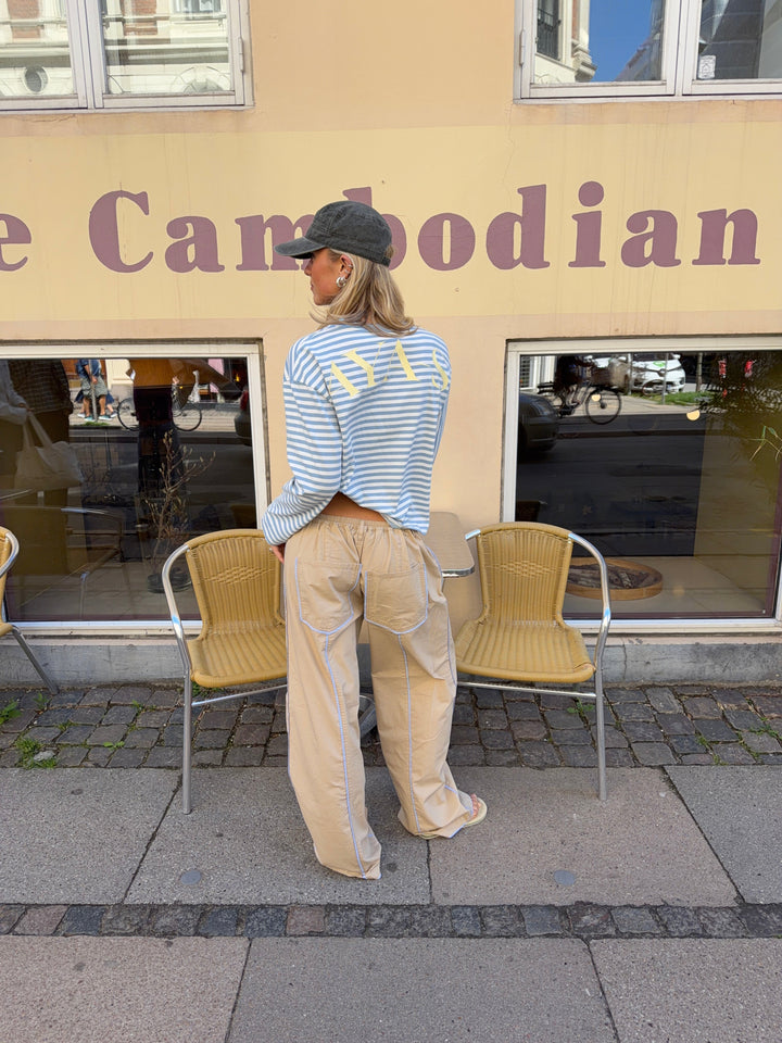Jua stripe detail baggy pants - Beige