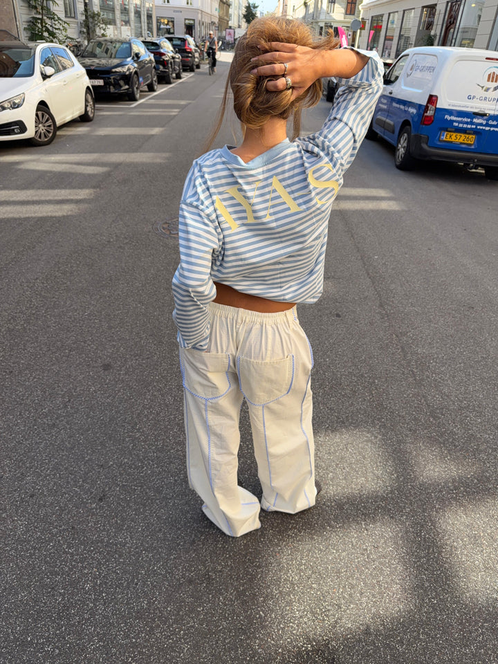 Jua stripe detail baggy pants - Cream white
