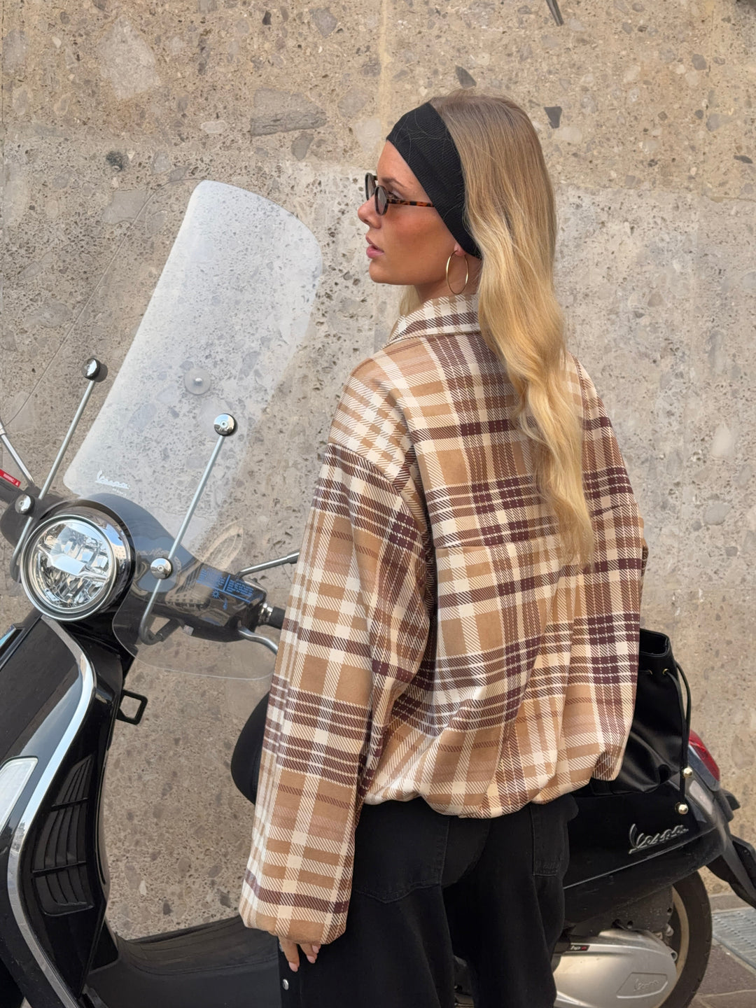 Elin checked bomber jacket - Brown
