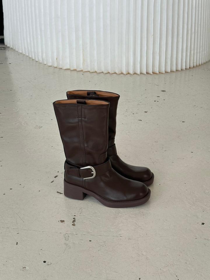 Lua buckle boots - Dark brown