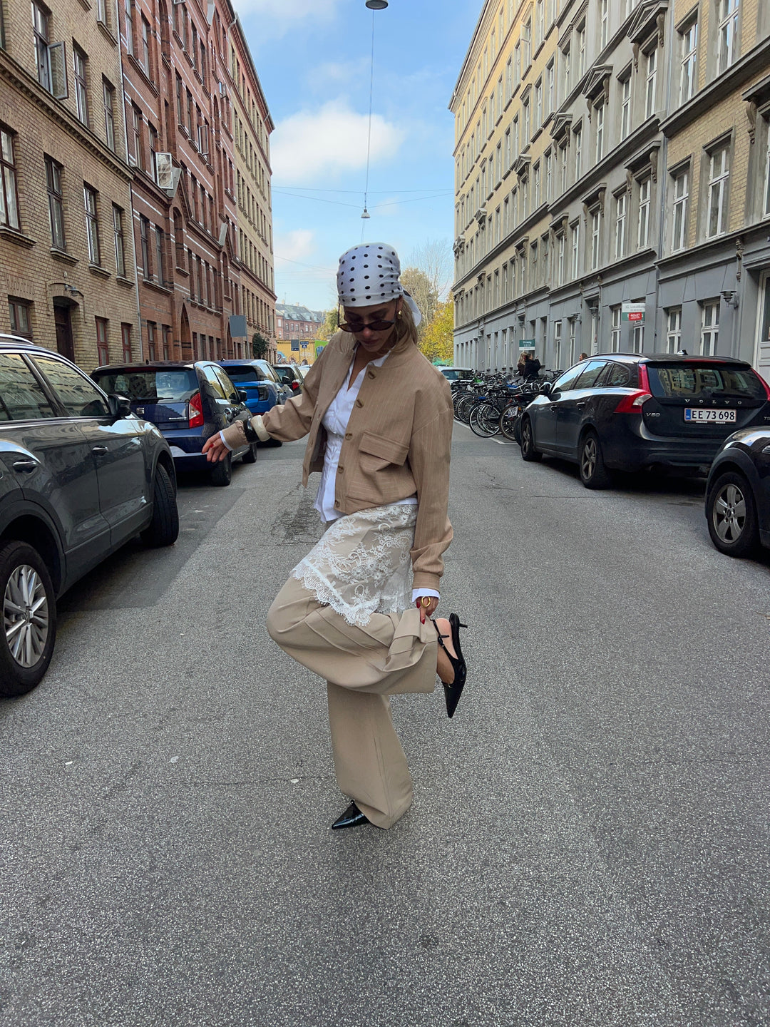 Liana striped bomber jacket - Beige