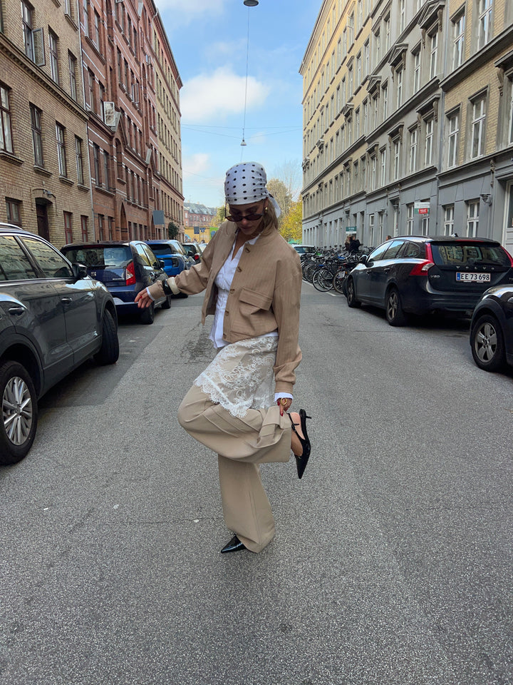 Liana striped bomber jacket - Beige