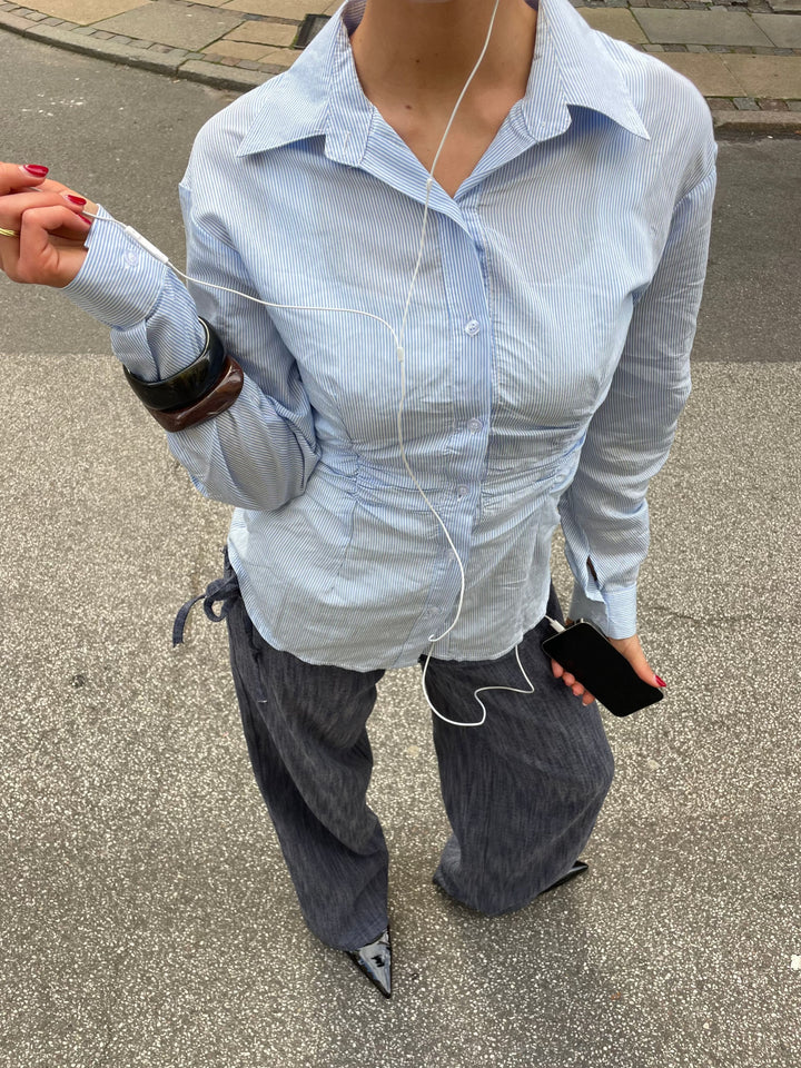 Chloe smock shirt - Blue/White