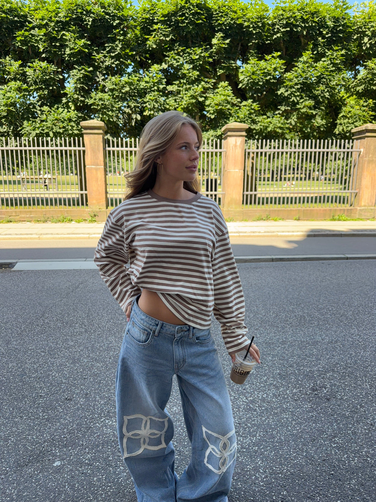 Lumi Striped Polo Light Brown