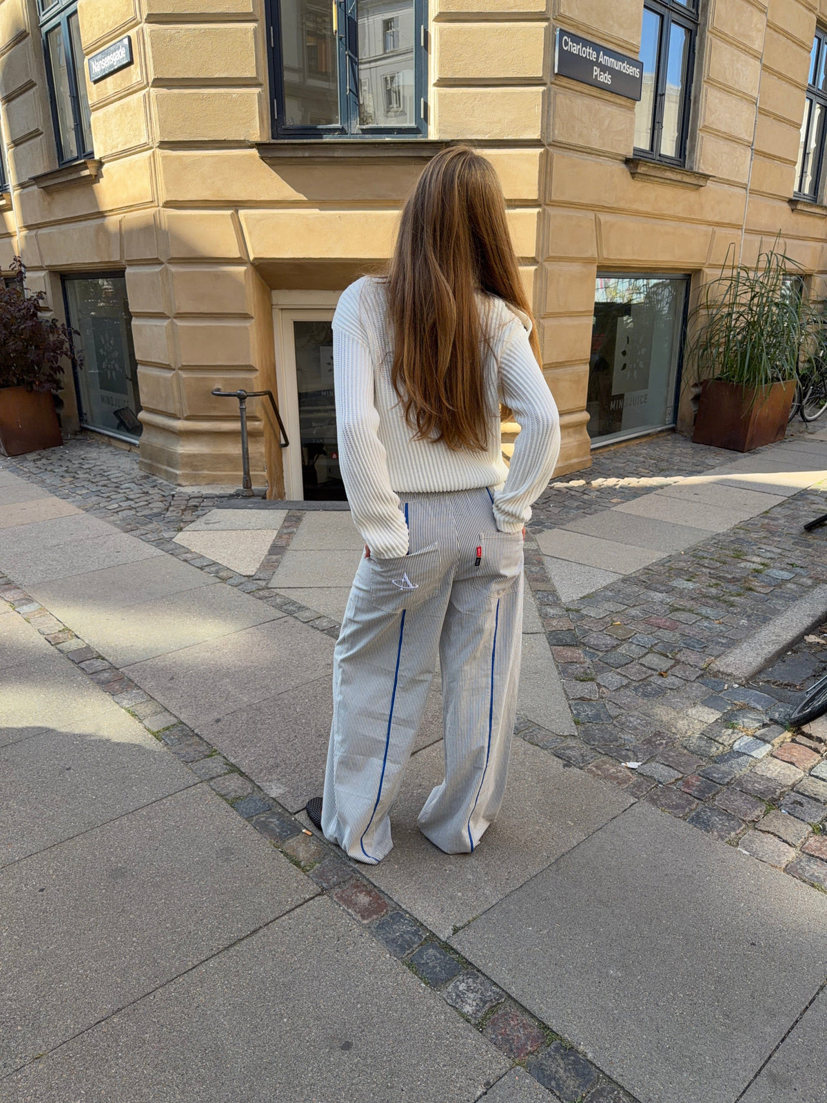 Joy Striped Pants Dark Blue