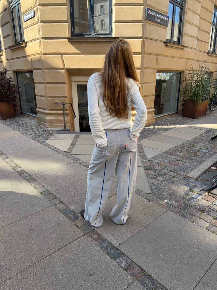 Joy striped loose pants - Dark blue/cream white