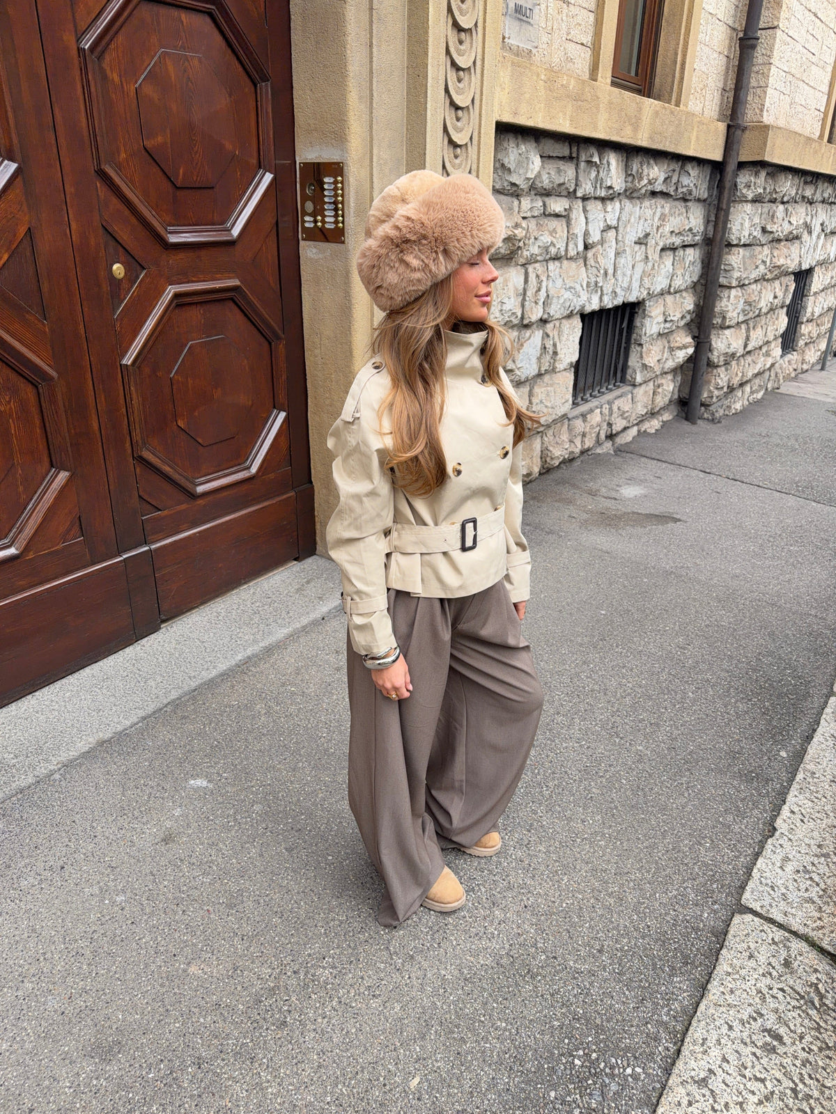 Eira Fur Hat Beige