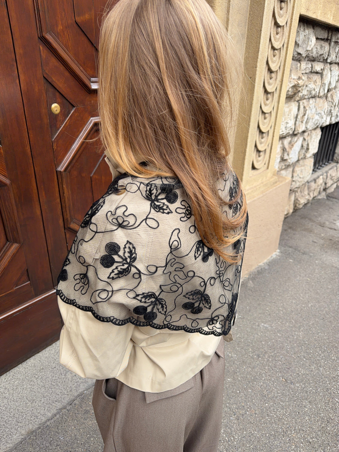 Rue lace scarf - Black