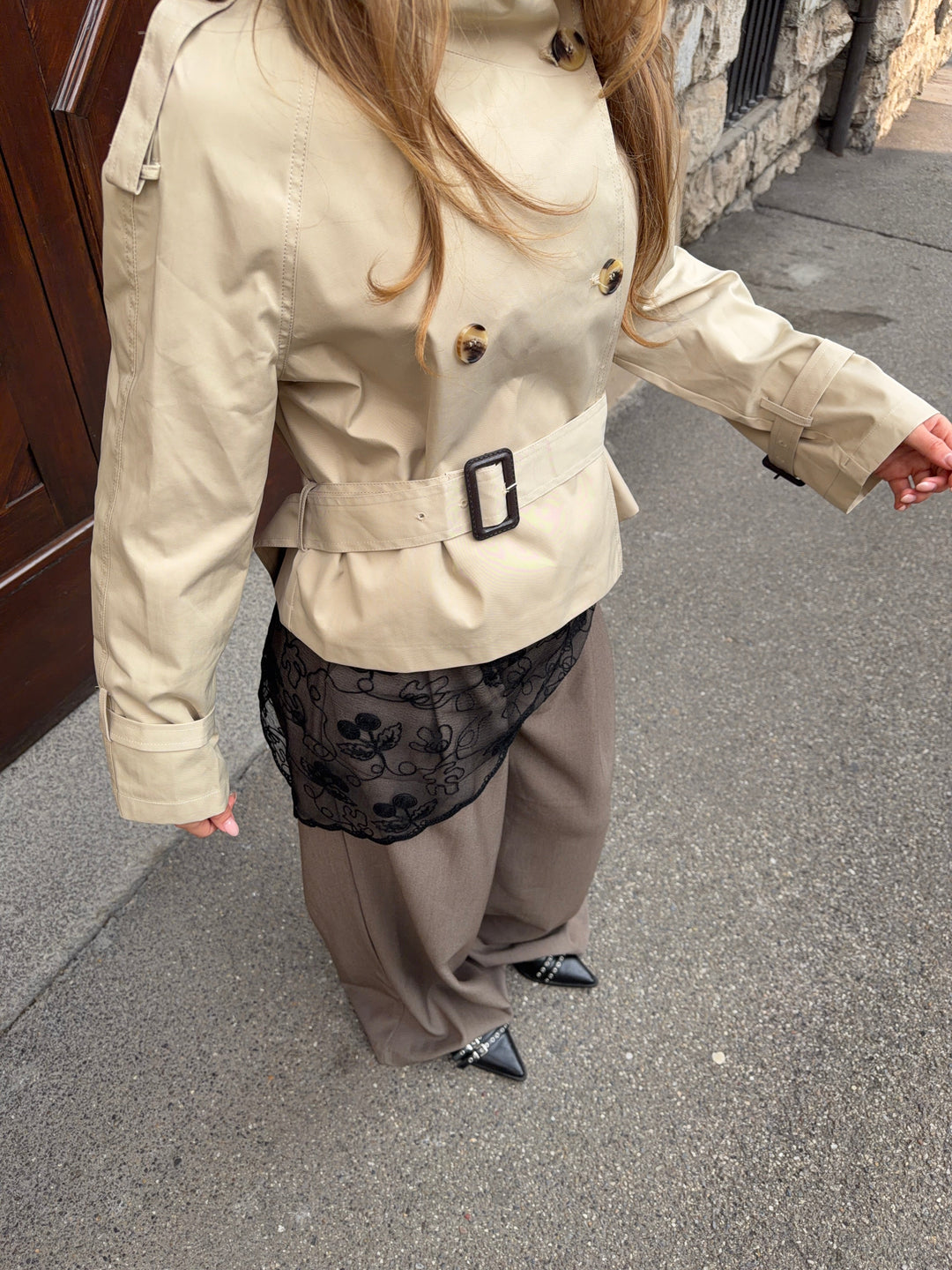 Rue lace scarf - Black