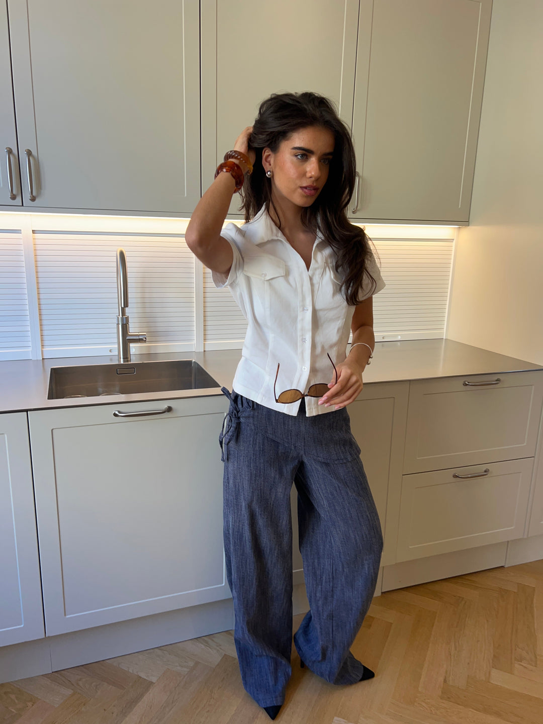 Elara fitted top - White