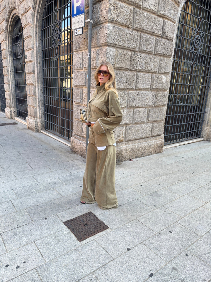 Elora skirt baggy velvet pants - Green
