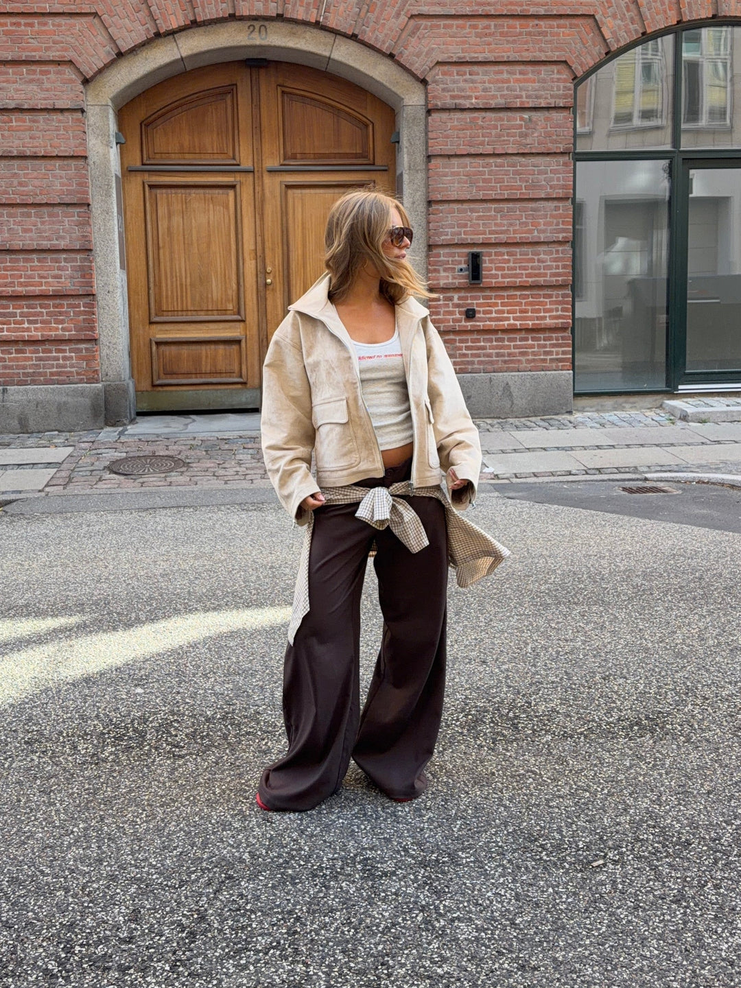 Sia loose suit pants - Dark brown