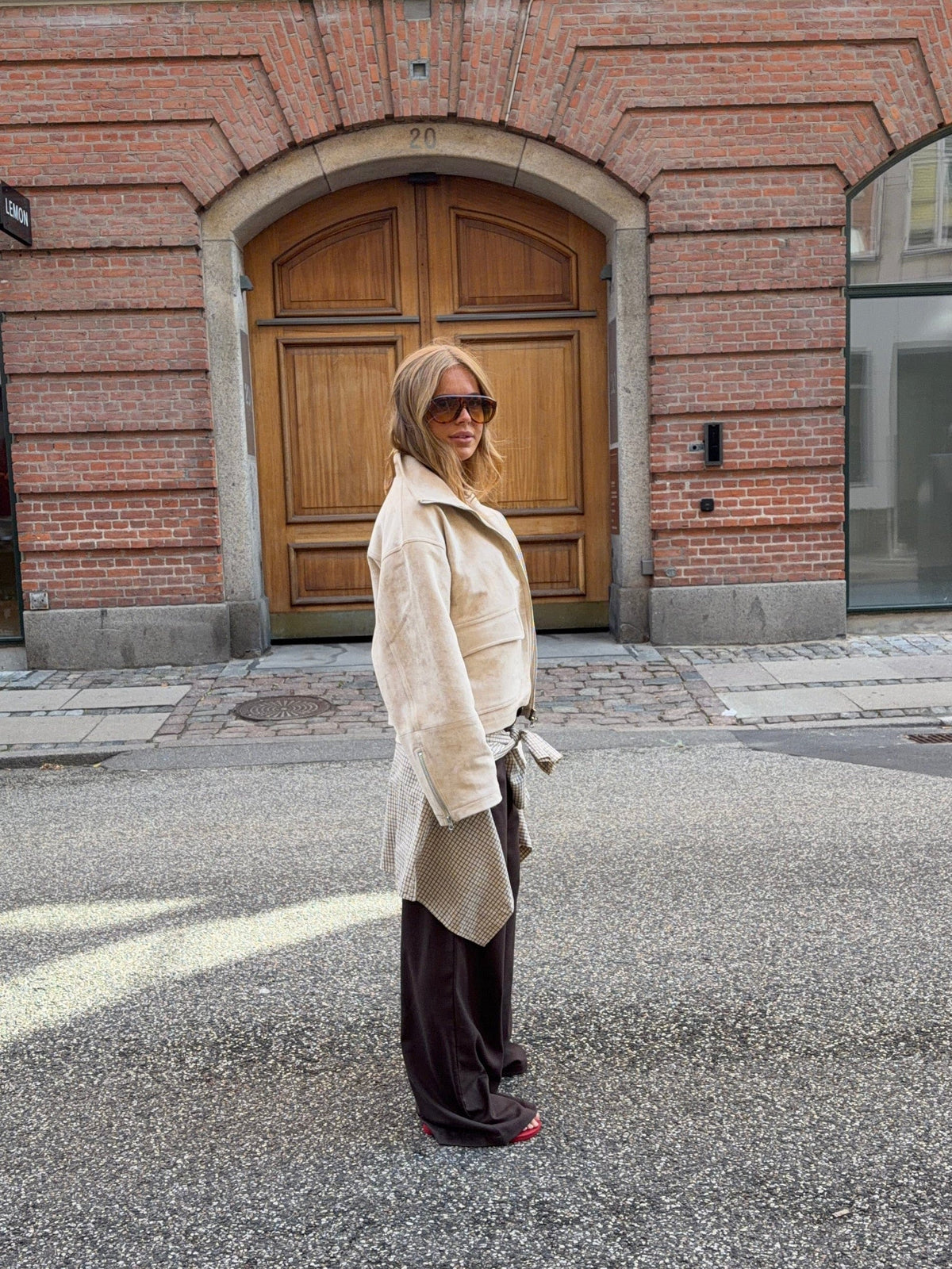 Leah Suede Jacket Beige