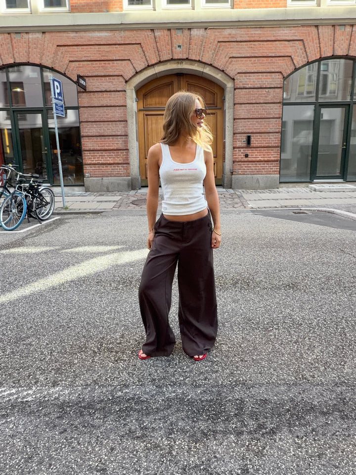 Sia loose suit pants - Dark brown