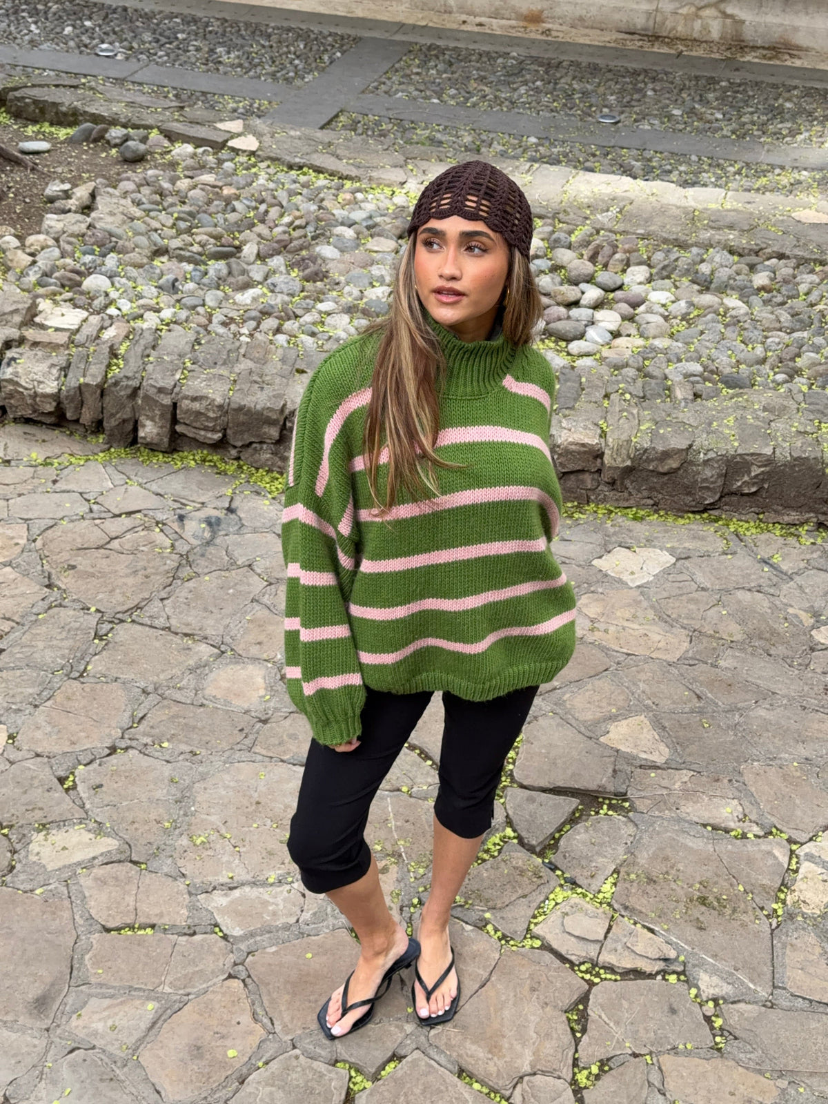 Embla Striped Sweater Pink