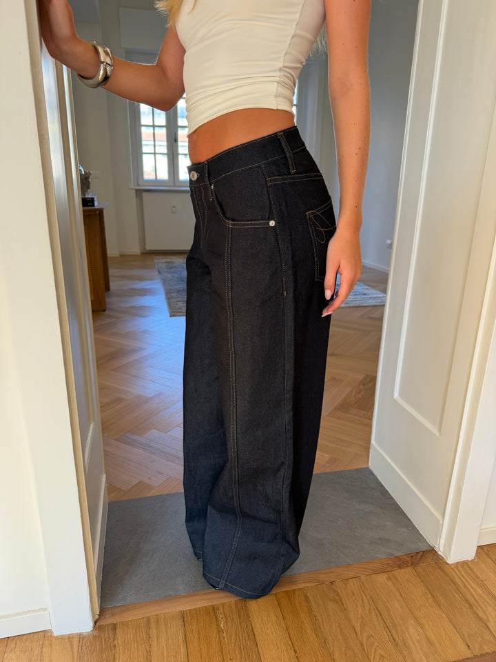 Estrid baggy denim jeans - Dark blue