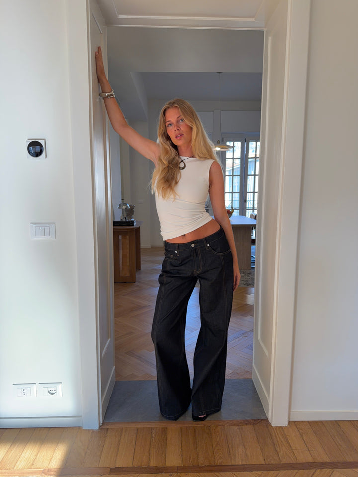 Estrid baggy denim jeans - Dark blue