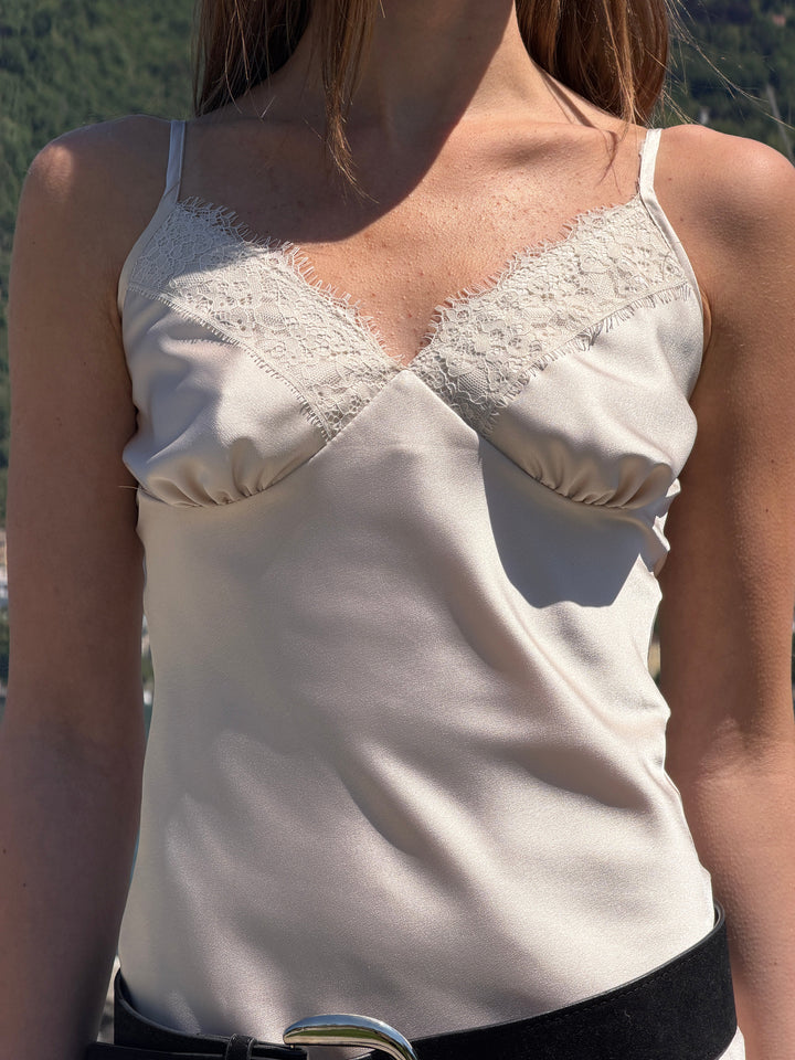 Sambia satin maxi dress - Champagne