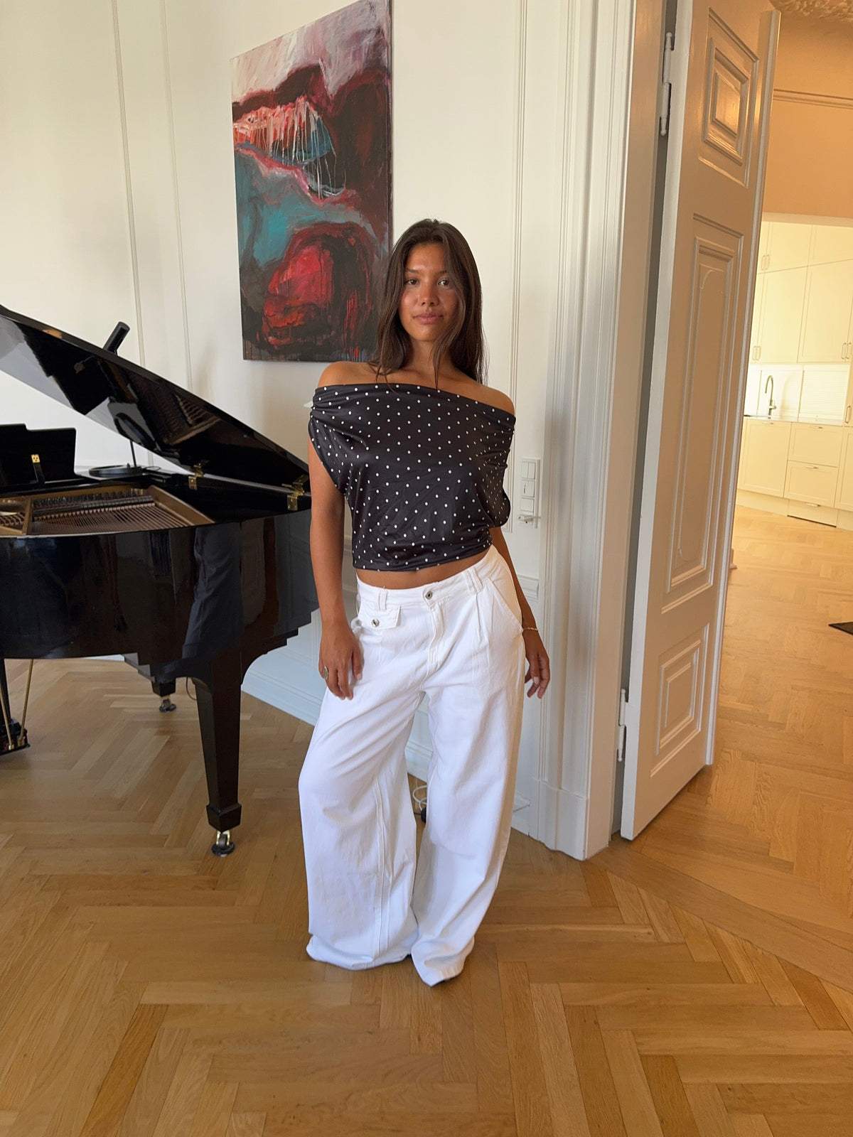 Lara Polka Dot Top Black