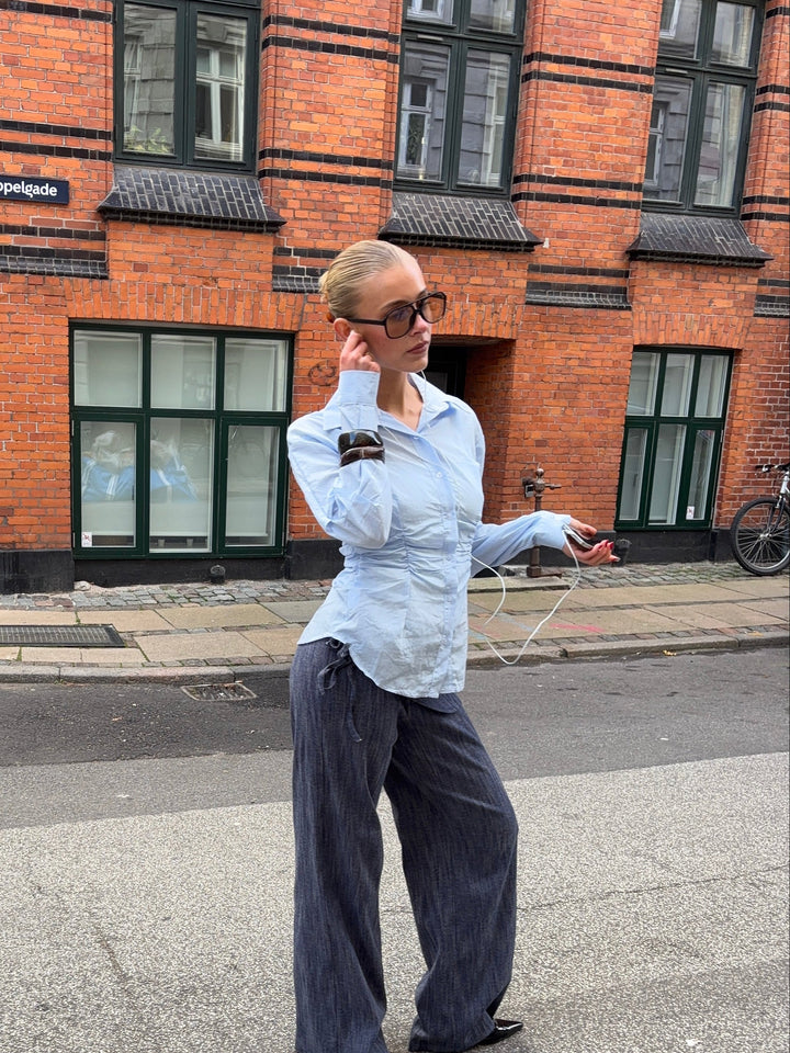 Chloe smock shirt - Blue/White