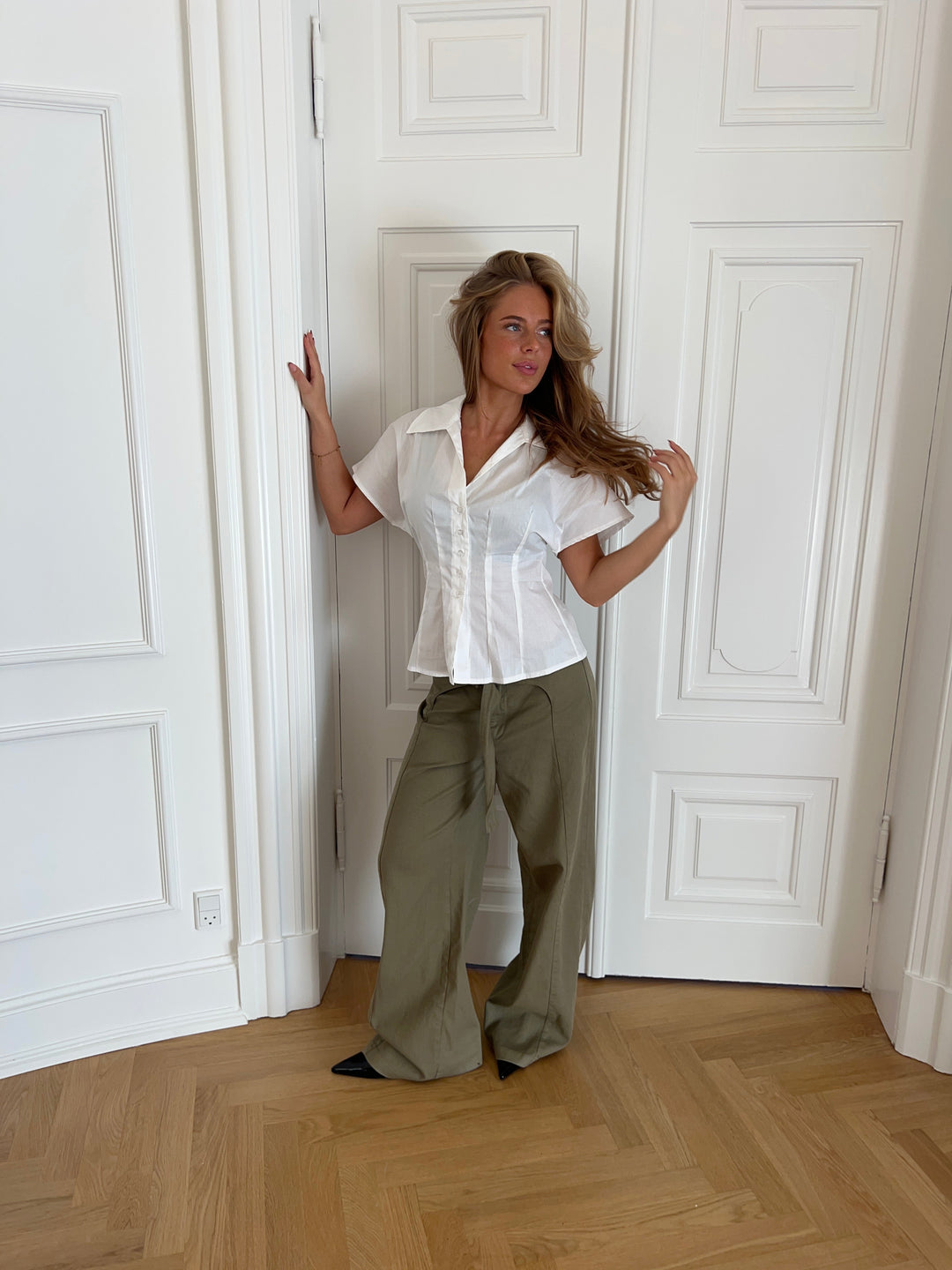 Claire belt pants - Green