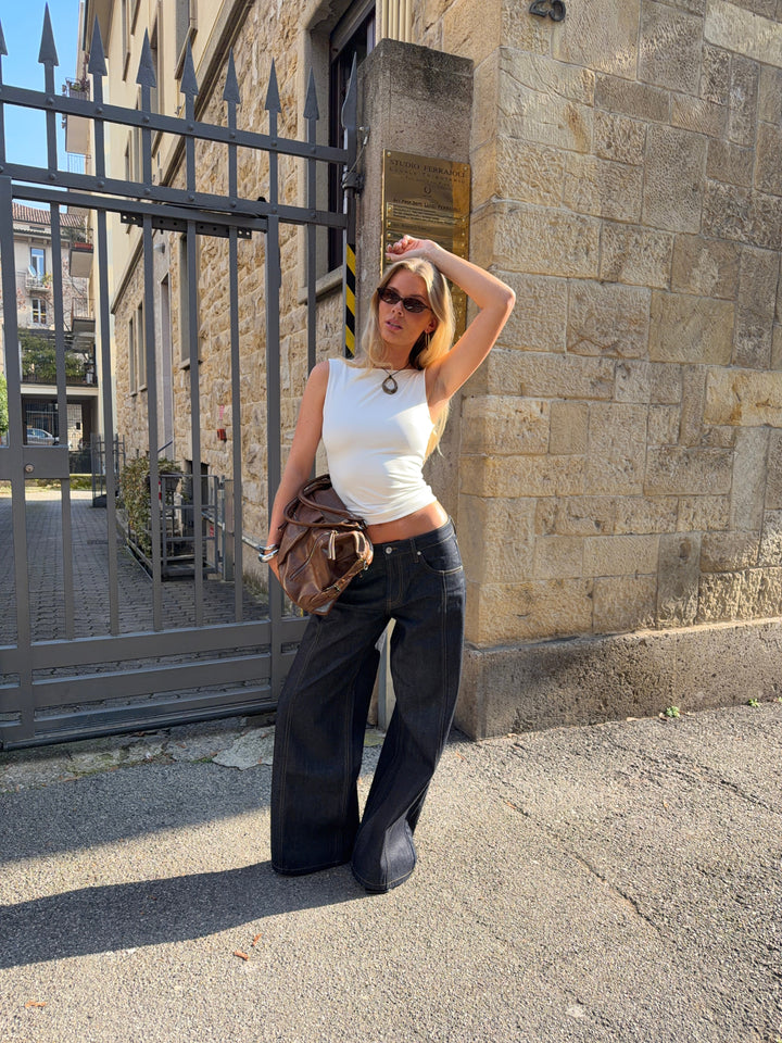 Estrid baggy denim jeans - Dark blue