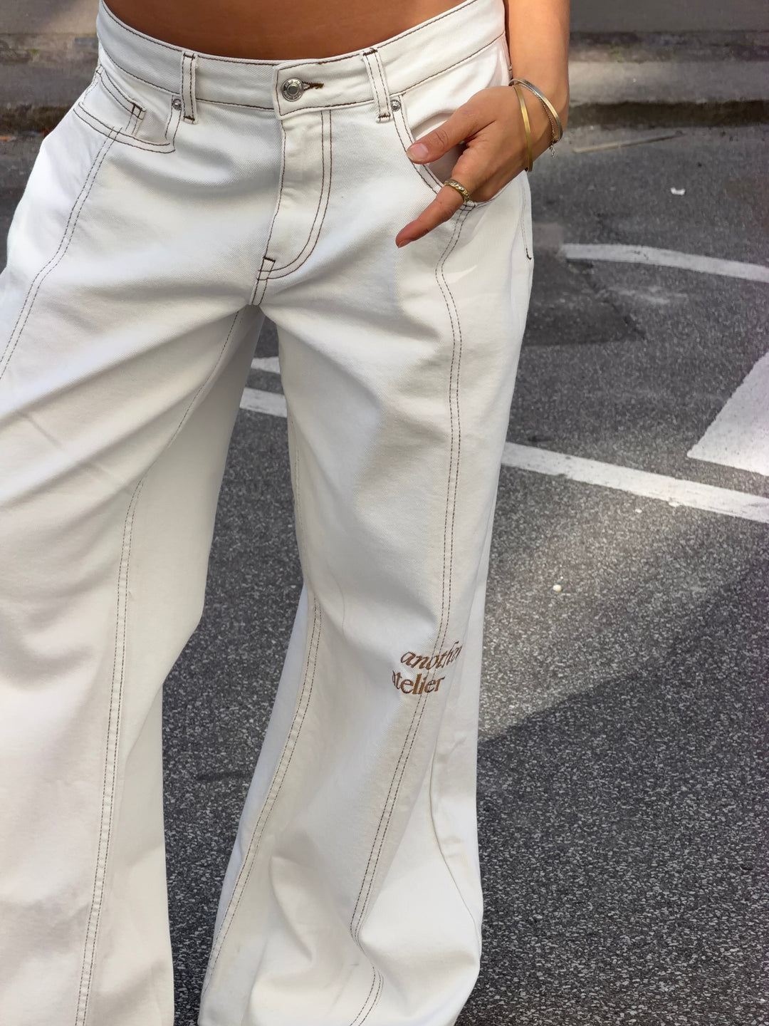 Estrid baggy denim jeans - White