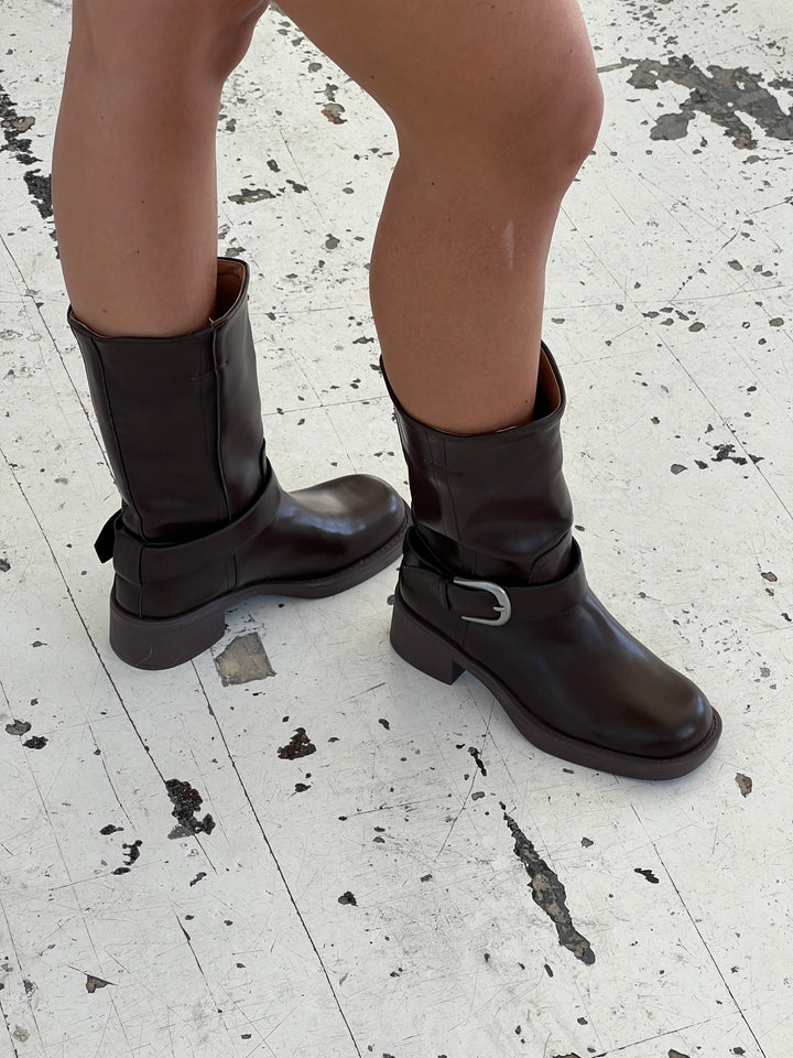 Lua buckle boots - Dark brown