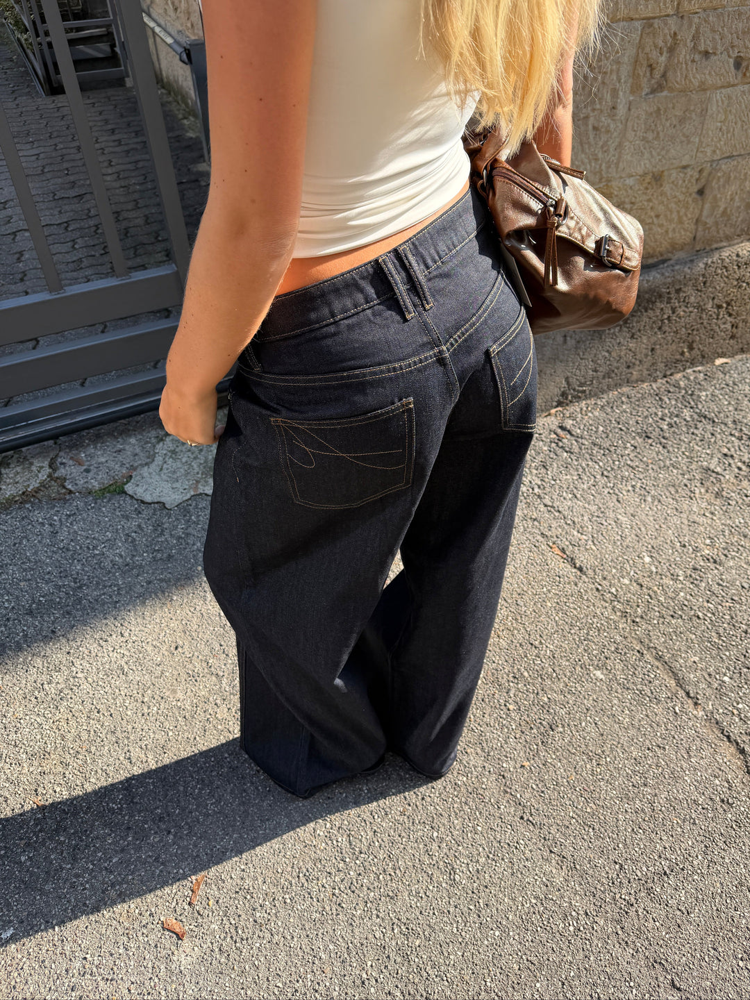 Estrid baggy denim jeans - Dark blue