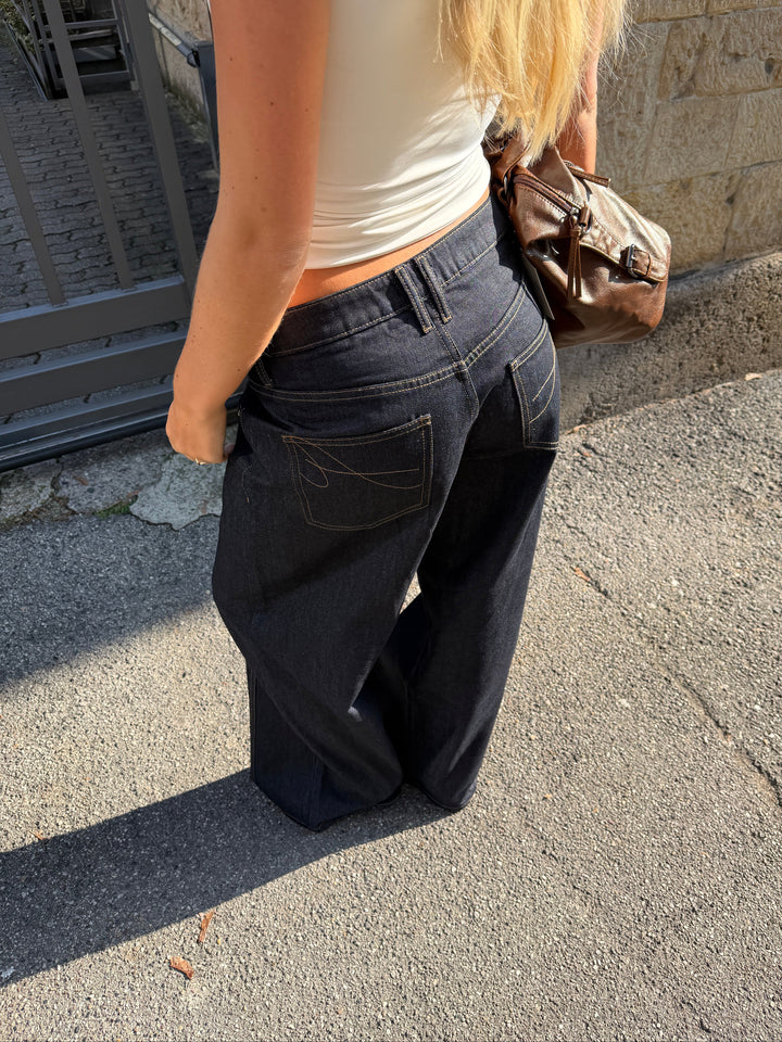 Estrid baggy denim jeans - Dark blue